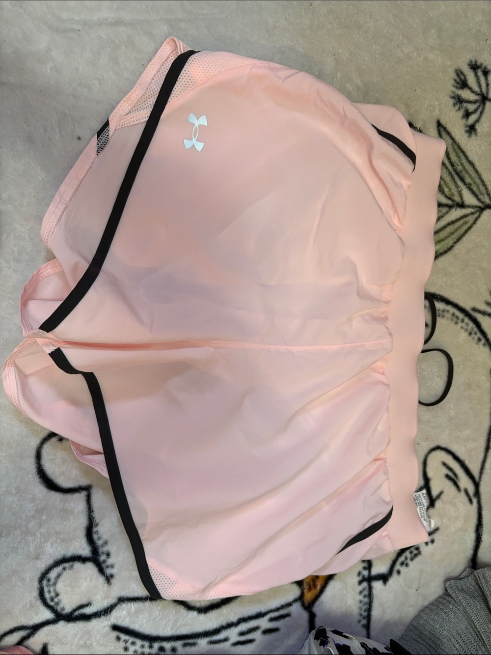 Under Armour Light Pink Women's Athletic Shorts with Black Trim